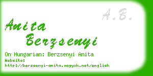 anita berzsenyi business card